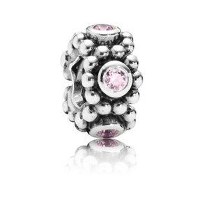 Authentic PANDORA Her Majesty Spacer With Pink Zirconia